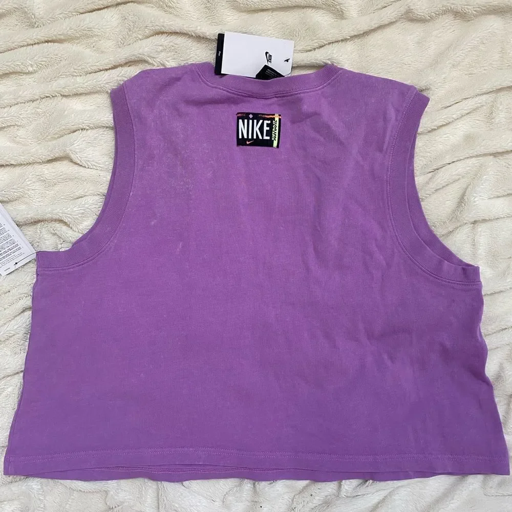NWT Nike cropped knit center swoosh tank top